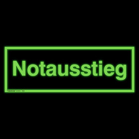 Fluchtfenster-Aufkleber Nachleuchtend – Selbstklebend Für Notausstieg – 20x20 Cm Sicherheitsschild