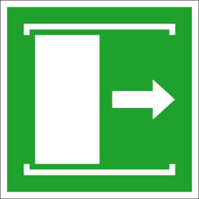 Fluchtwegschild - langnachleuchtend Schiebetür öffnet nach rechts