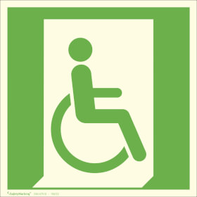 Fluchtwegschild - langnachleuchtend Notausgang für gehbeinterächtigte Personen rechts