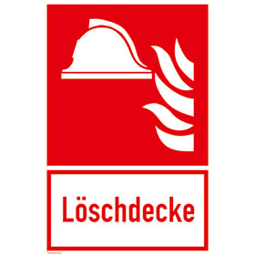Brandschutz - Kombischild - nachleuchtend Mittel und Geräte zur Brandbekämpfung -  Löschdecke