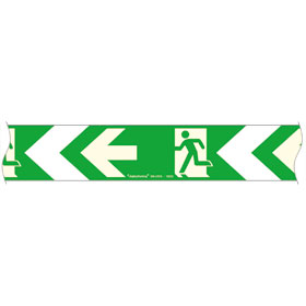 Markierungsband Rettungswegsymbol Rettungsweg rechts, grün /  langnachleuchtend