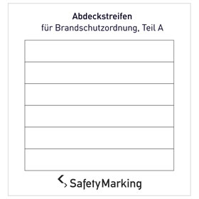 Etiketten - Brandschutz langnachleuchtend Abdeckstreifen