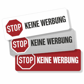 Hinweisschild Stop keine Werbung