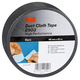 3M 2903 Gewebeklebeband Duct - Tape Farbe: schwarz, Maße (LxB):  50, 0 m x 48 mm