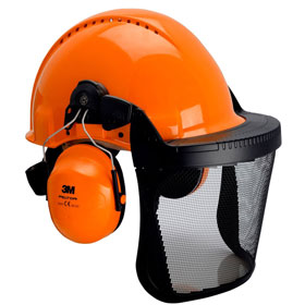3M G3000 Kopfschutz - Kombination 3MO315C orange Komplettset bestehend aus Helm, Metallgittervisier und Gehrschutzkapseln