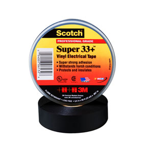 3M Scotch Super 33+ Vinyl Elektro-Isolierband beständig gegen UV, Feuchtigkeit, Laugen sowie vielen Säuren und Lösungsmitteln