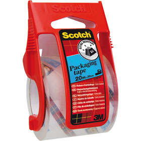 3M Scotch Verpackungsklebeband im Einweghandabroller, Klebeband transparent, extra widerstandsfhig, 