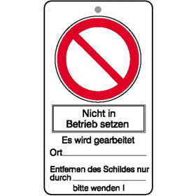 Wartungsanhänger mit Sicherheitszeichen Nicht in Betrieb setzen