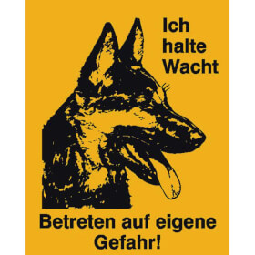 Hinweisschild - Grundbesitzkennzeichnung Symbol:  Schäferhundkopf