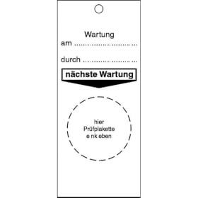 Grundplaketten - Anhänger Wartung am...durch..., weiß / schwarz