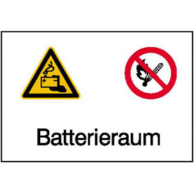 Warn - , Verbots - Kombischild Batterieraum