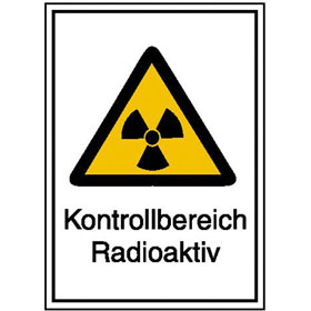 Warn - Kombischild - Strahlenschutz Kontrollbereich Radioaktiv