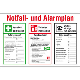 Aushang Notfall - und Alarmplan