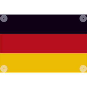 Deutschlandflagge Grund: wei, Druck:  schwarz,  rot,  gelb