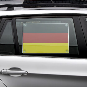 2 x PVC-Schild Deutschlandflagge Grund: weiß, Druck: schwarz, rot, gelb