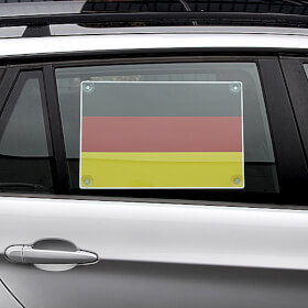 2 x PVC-Schild Deutschlandflagge Grund: wei, Druck: schwarz, rot, gelb