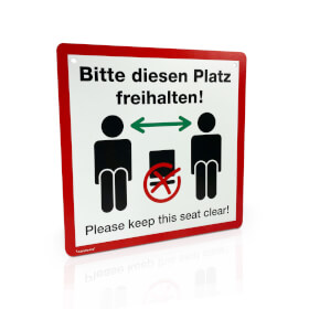 Hinweisschild, Bitte diesen Platz freihalten ! Fr Stuhlmontage !