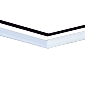 Individuell gefertigtes Hinweisschild PVC-Hartschaumplatte 3,0 mm weiß, Ecken spitz, ohne Bohrung