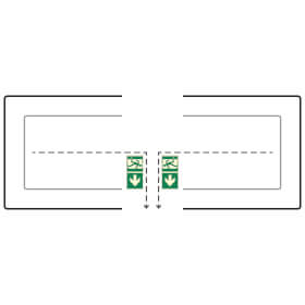 Fahnenschild Fluchtwege langnachleuchtend Notausgang links/rechts mit Zusatzzeichen