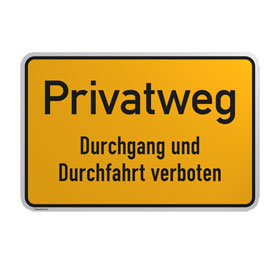 Hinweisschild für Gewerbe und Privat Privatgrundstück - Unbefugten ist das Betreten und Befahren verboten!