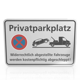 Parkplatzschild Privatparkplatz - Sensorüberwacht - Parken nur in