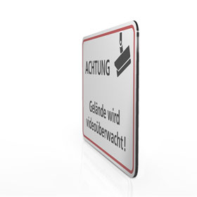 Hinweisschild für Gewerbe und Privat Achtung Gelände und Grundstück wird Videoüberwacht