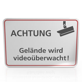 Hinweisschild für Gewerbe und Privat Achtung Gelände und Grundstück wird Videoüberwacht