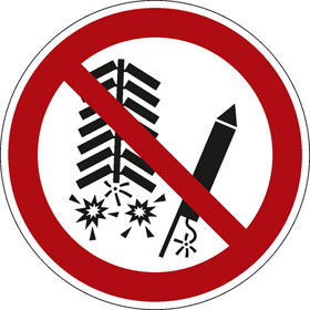 Verbotsschild Feuerwerkskörper zünden verboten