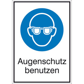 Gebots - Kombischild, Augenschutz benutzen, 