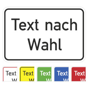 Aluminiumschild, mit Text nach Wahl Grundfarbe wei, Schrift schwarz,  Ecken rund, 