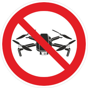 Verbotsschild Drohnen verboten