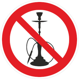 Verbotsschild Shisha rauchen verboten