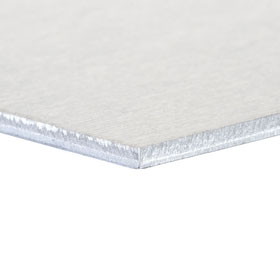 Individuell gefertigtes Firmen-/Werbeschild Aluminium 2,0 mm SigniColor silbermatt, Ecken spitz, ohne Bohrung