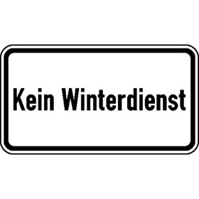 Zusatzzeichen nach StVO mit Sondertext - Nr. 2026 Kein Winterdienst