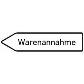 Innerbetrieblicher Wegweiser links Warenannahme