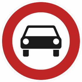 Verkehrsschild nach StVO - Nr. 251 Verbot fr mehrspurige Kraftfahrzeuge