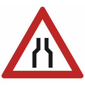 Verkehrsschild nach StVO - Nr. 120 Verengte Fahrbahn