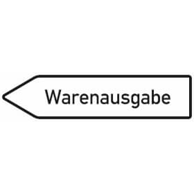 Innerbetrieblicher Wegweiser links Warenausgabe