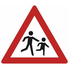 Verkehrsschild nach StVO - Nr. 136 - 20 Kinder (Aufstellung links)