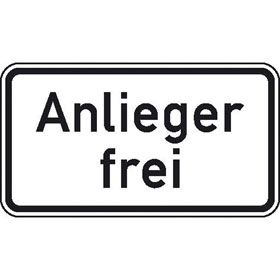 Zusatzzeichen nach StVO - Nr. 1020 - 30 Anlieger frei