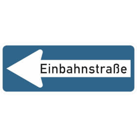 Verkehrsschild nach StVO - Nr. 220 - 10 Einbahnstraße linksweisend