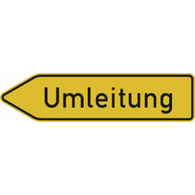 Verkehrsschild nach StVO / Typ 1,  Nr. 454 - 10 Umleitungswegweiser links