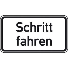 Zusatzzeichen nach StVO mit Sondertext - Nr. 3126 Schritt fahren