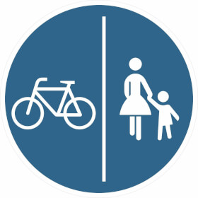 Verkehrsschild nach StVO / Typ 1,  Nr. 241 - 30 Getrennter Fuß -  und Radweg
