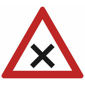 Verkehrsschild nach StVO - Nr. 102 Kreuzung oder Einmündung mit Vorfahrt von rechts