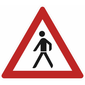 Verkehrsschild nach StVO - Nr. 133 - 10 Fußgänger (Aufstellung rechts)