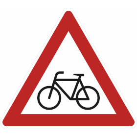 Verkehrsschild nach StVO - Nr. 138 - 10 Radfahrer (Aufstellung rechts)