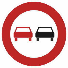 Verkehrsschild nach StVO - Nr. 276 Überholverbot für Kraftfahrzeuge aller Art