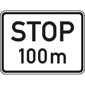 Zusatzzeichen nach StVO - Nr. 1004 - 31 Halt nach 100 m