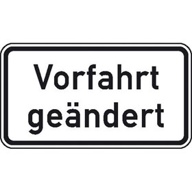 Zusatzzeichen nach StVO - Nr. 1008 - 30 Vorfahrt geändert